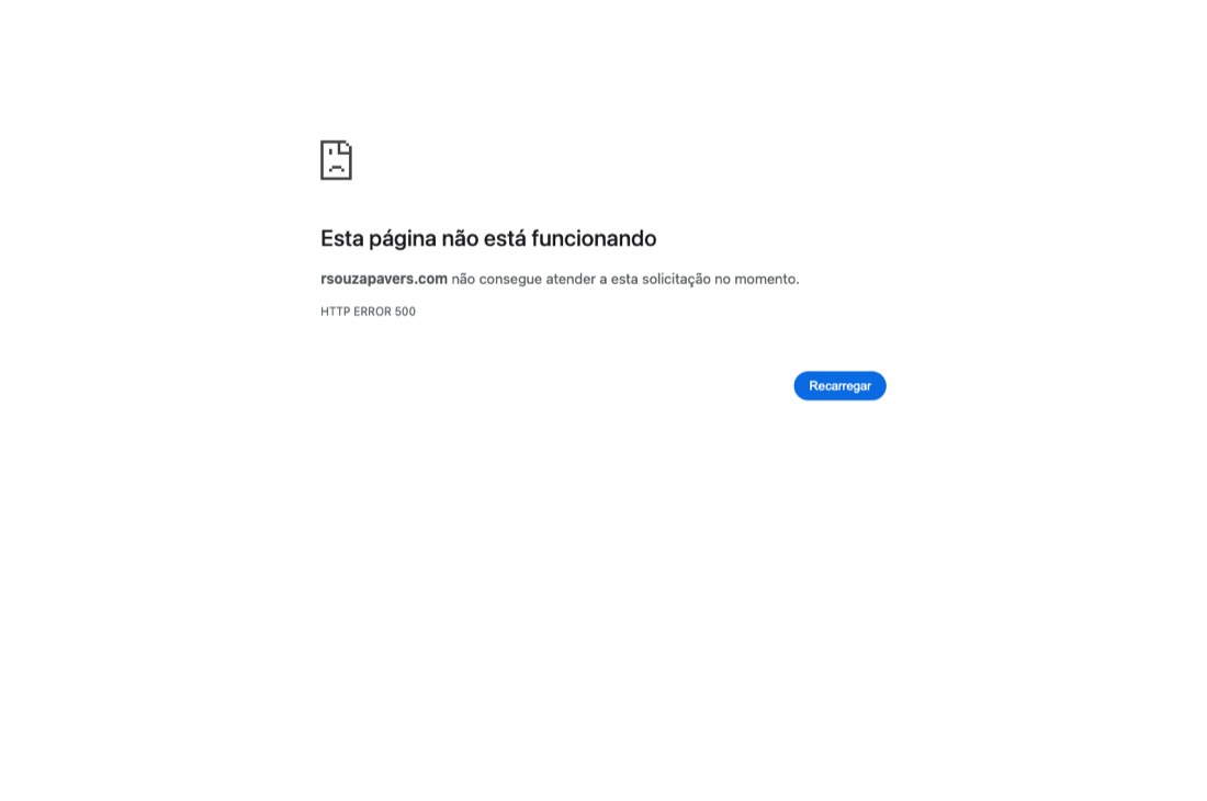 rsouzapavers.com retornando erro HTTP 500